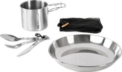 GSI Outdoors Glacier Stainless Steel 1 Person Tableware Set|-|Ensemble De Vaisselle 1 Personne En Acier Inoxydable Glacier